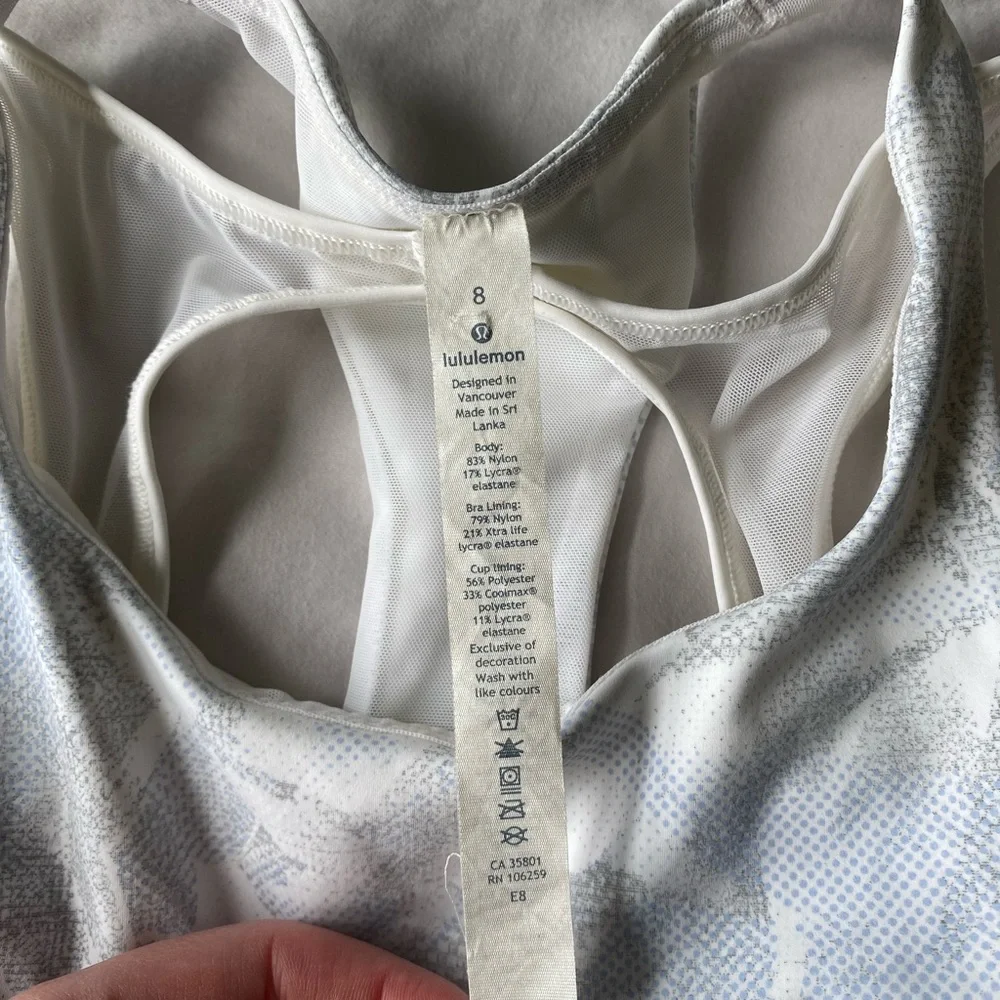 Lululemon Break Free Tank Nulux in Jasmine White Multi size 8 - Picture 6 of 11